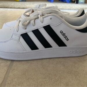 Adidas Classic White and Black Striped Shoes